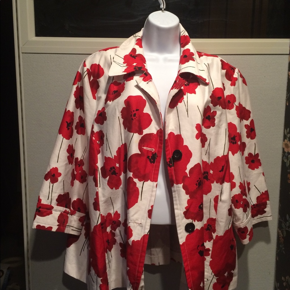 Erin by Erin London Red Poppy Jacket Size 2X